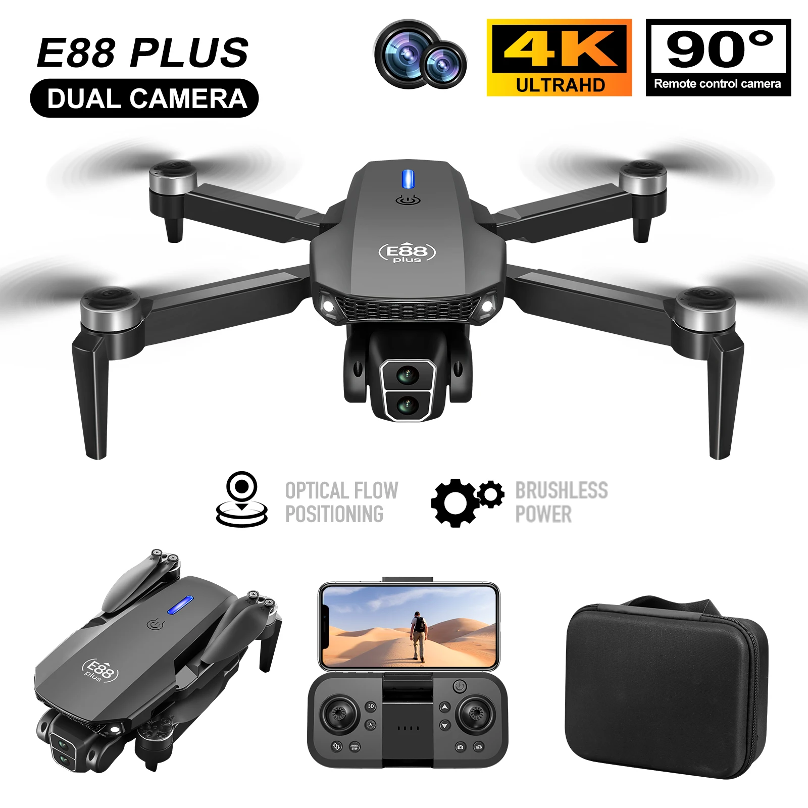 Yeni E88 Plus Quadcopter Drone - Drone Battery Box incelemesi ve fiyatı