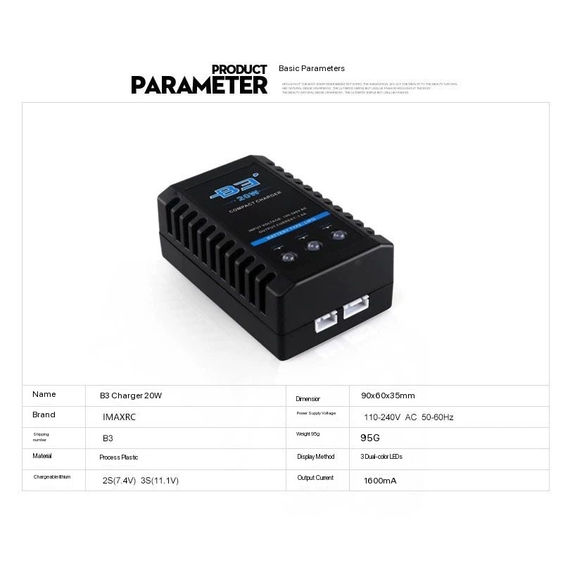 B3 20W basit dengeli şarj ciha - Drone Battery 3S incelemesi ve fiyatı