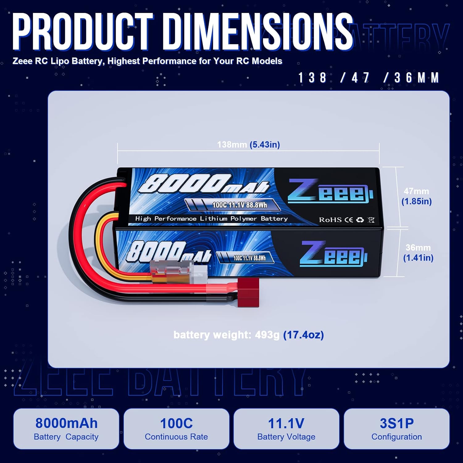 Zeee Lipo 3S 8000mAh Pil 11.1V - Drone Battery 3S incelemesi ve fiyatı