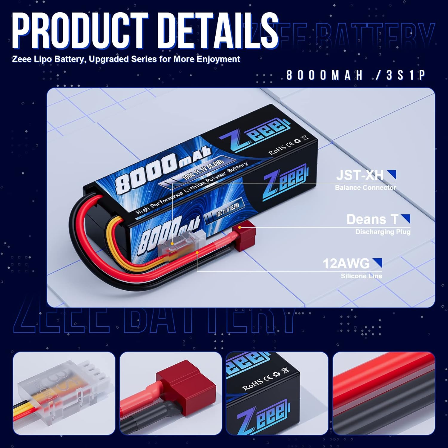 Zeee Lipo 3S 8000mAh Pil 11.1V - Drone Battery 3S incelemesi ve fiyatı